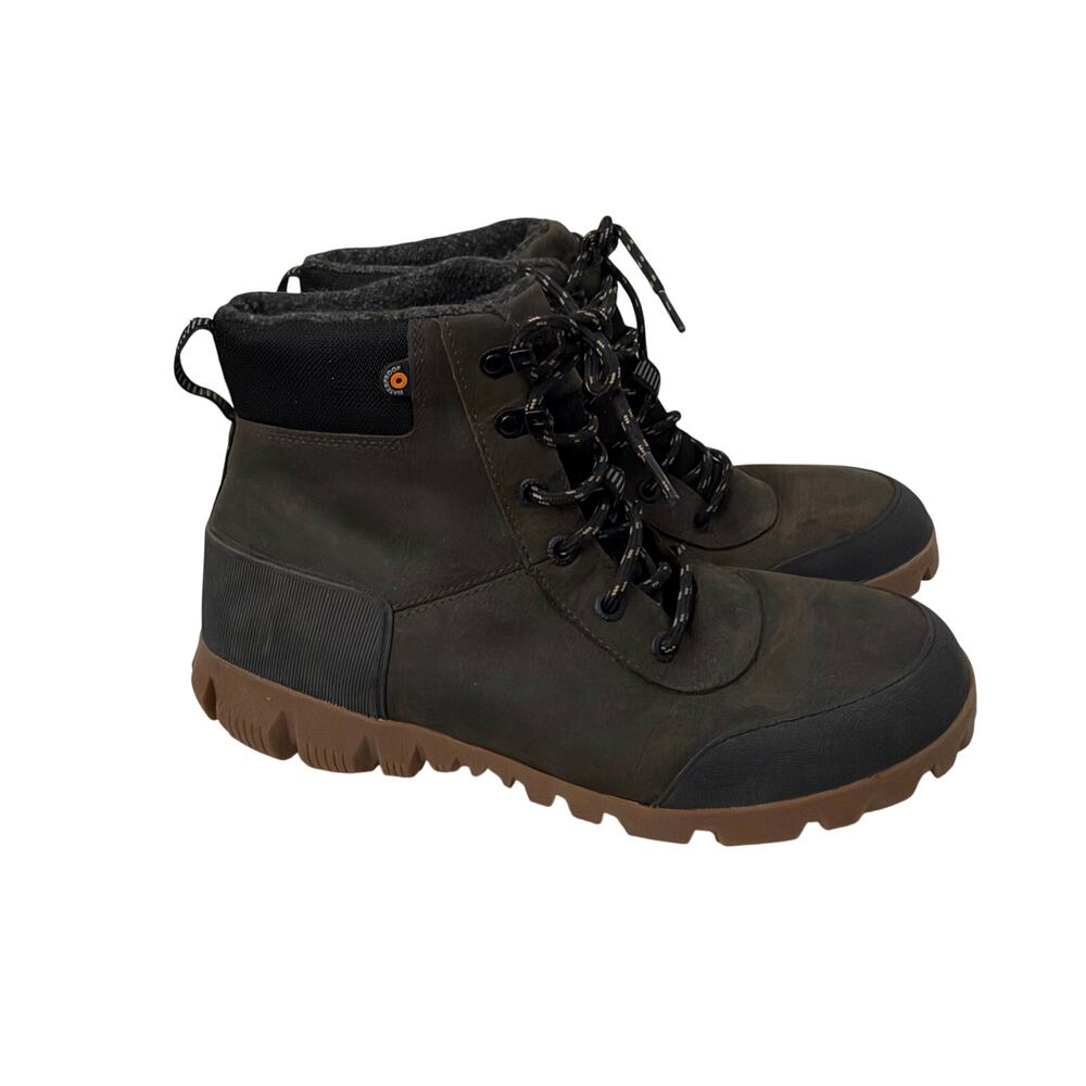 Bogs Arcata Urban Leather Mid Boots Men’s Size 10 Chocolate Brown Waterproof